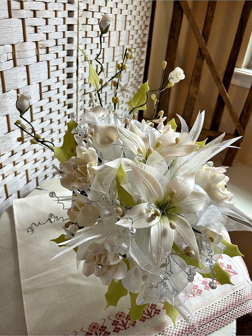 White Floral Arrangement Wedding Decor